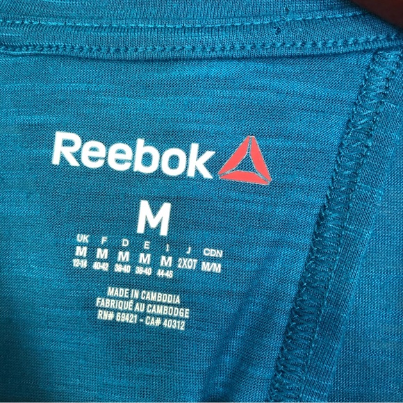 Reebok Athletic Muscle Tee Tank Top Open Back Colorful Stretch Gym Athletic - Picture 2 of 8